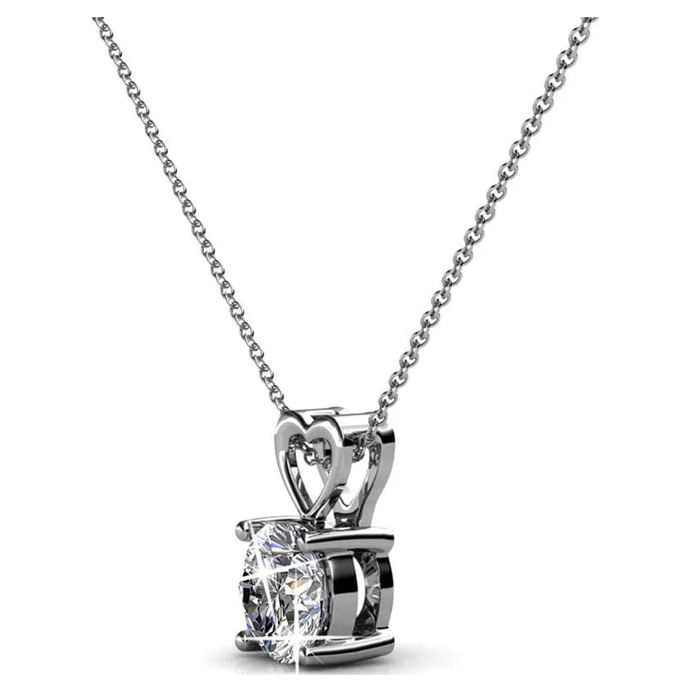 Marian 18k White Gold Plated Pendant Necklace with Swarovski Crystals