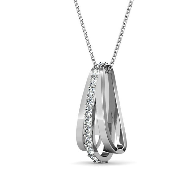 Bella 18k White Gold Plated Crystal Necklace