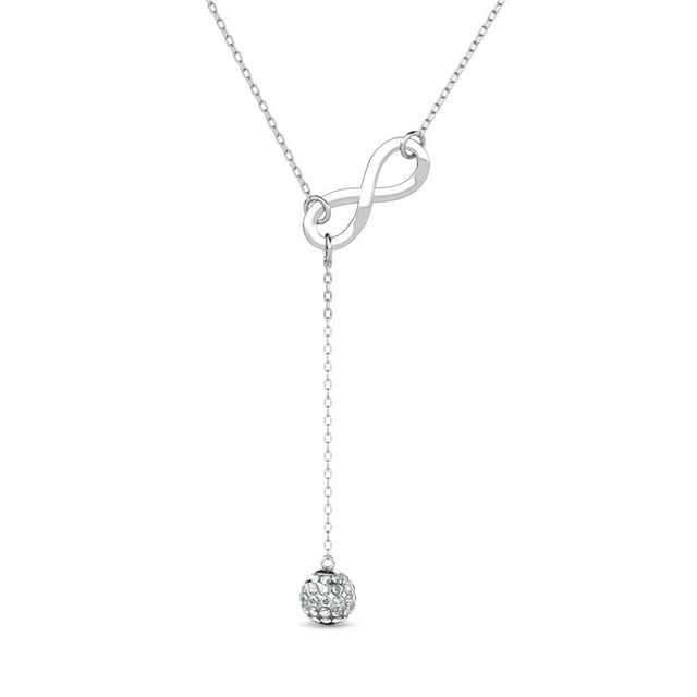 Sonya 18k White Gold Plated Silver Y-Necklace with Swarovski Crystals