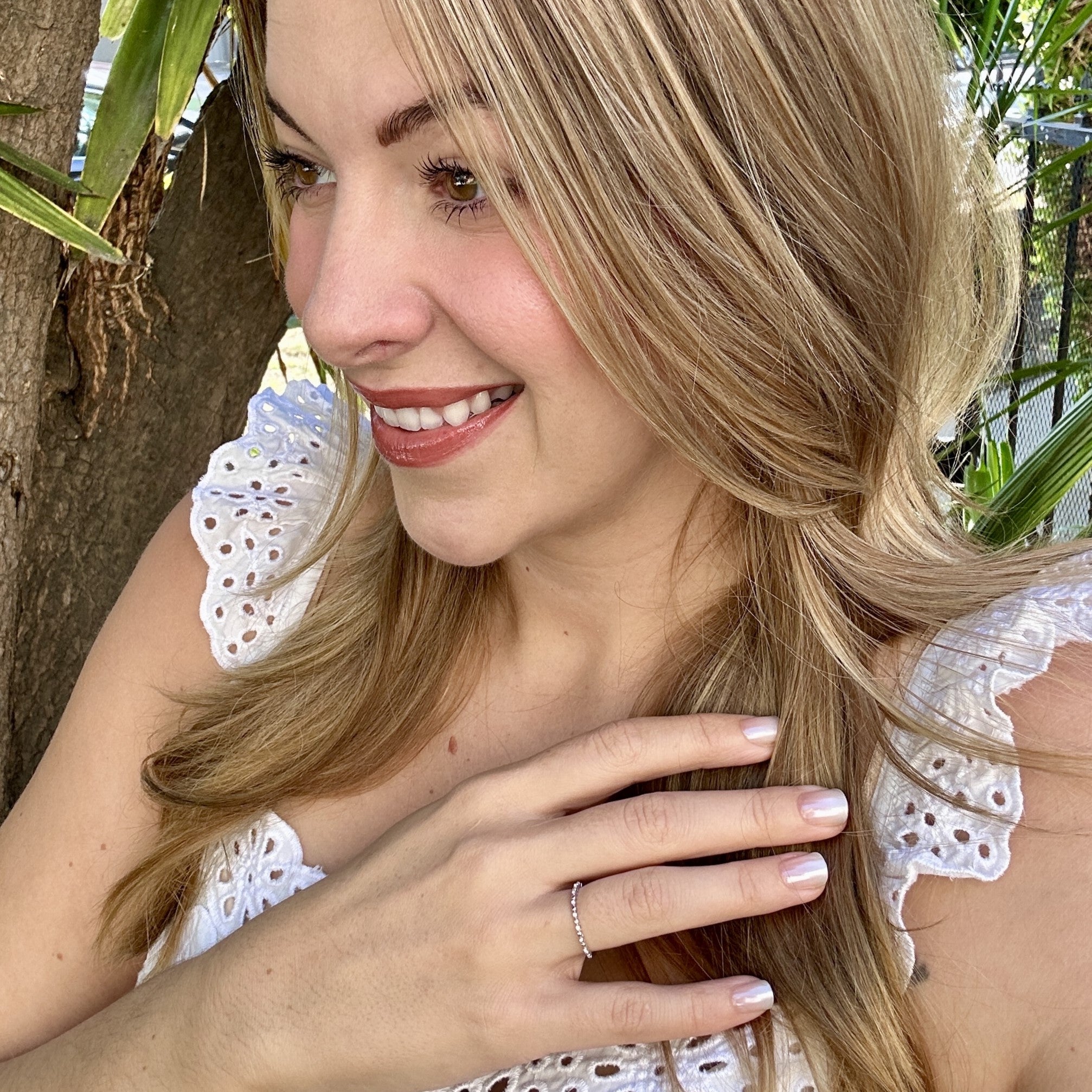 Illiana 18k White Gold Plated Ring with Round Cut Swarovski Crystals