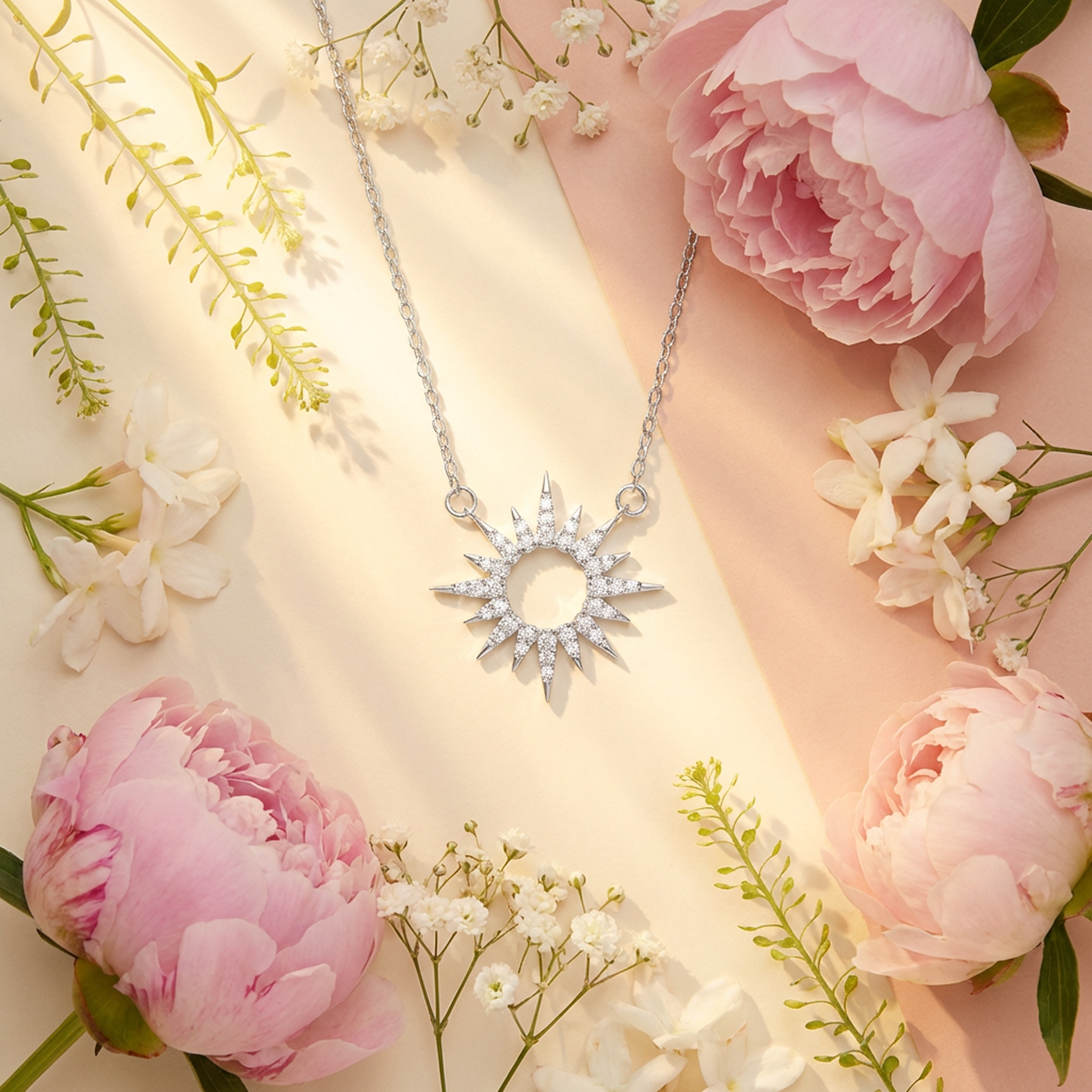 Evie 18k White Gold Plated Necklace with Swarovski Crystals - FAB FAV