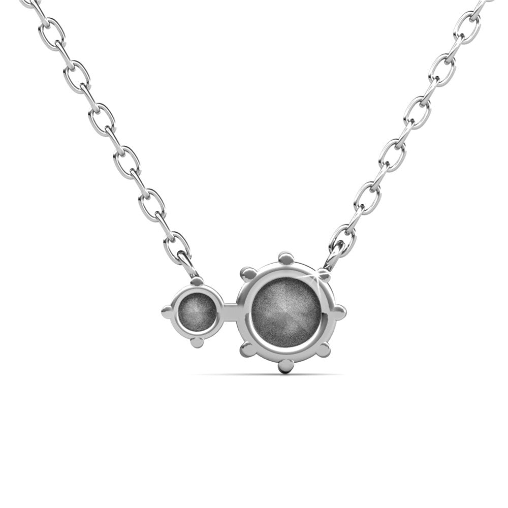 Emma 18k White Gold Plated 2-Stone Crystal Pendant Necklace