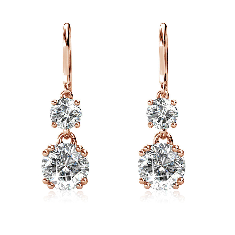 Kadence 18k 白金镀水晶吊坠耳环