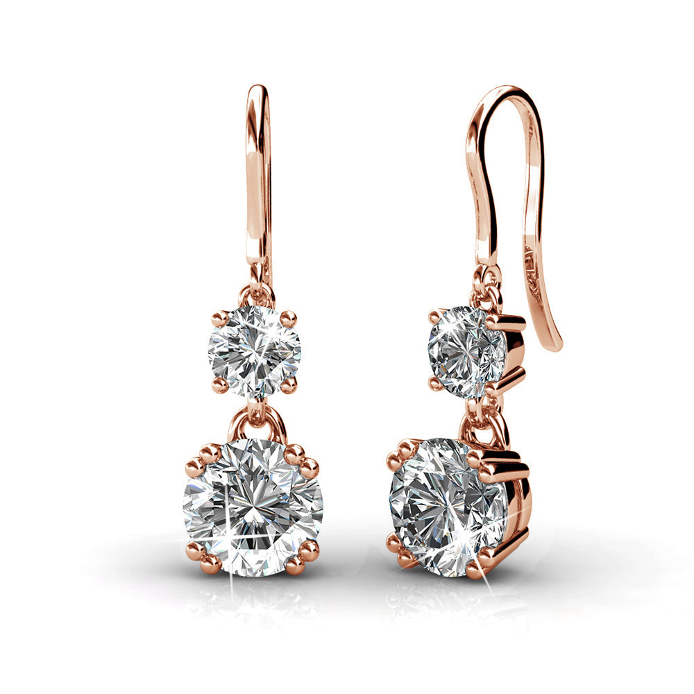 Kadence 18k 白金镀水晶吊坠耳环