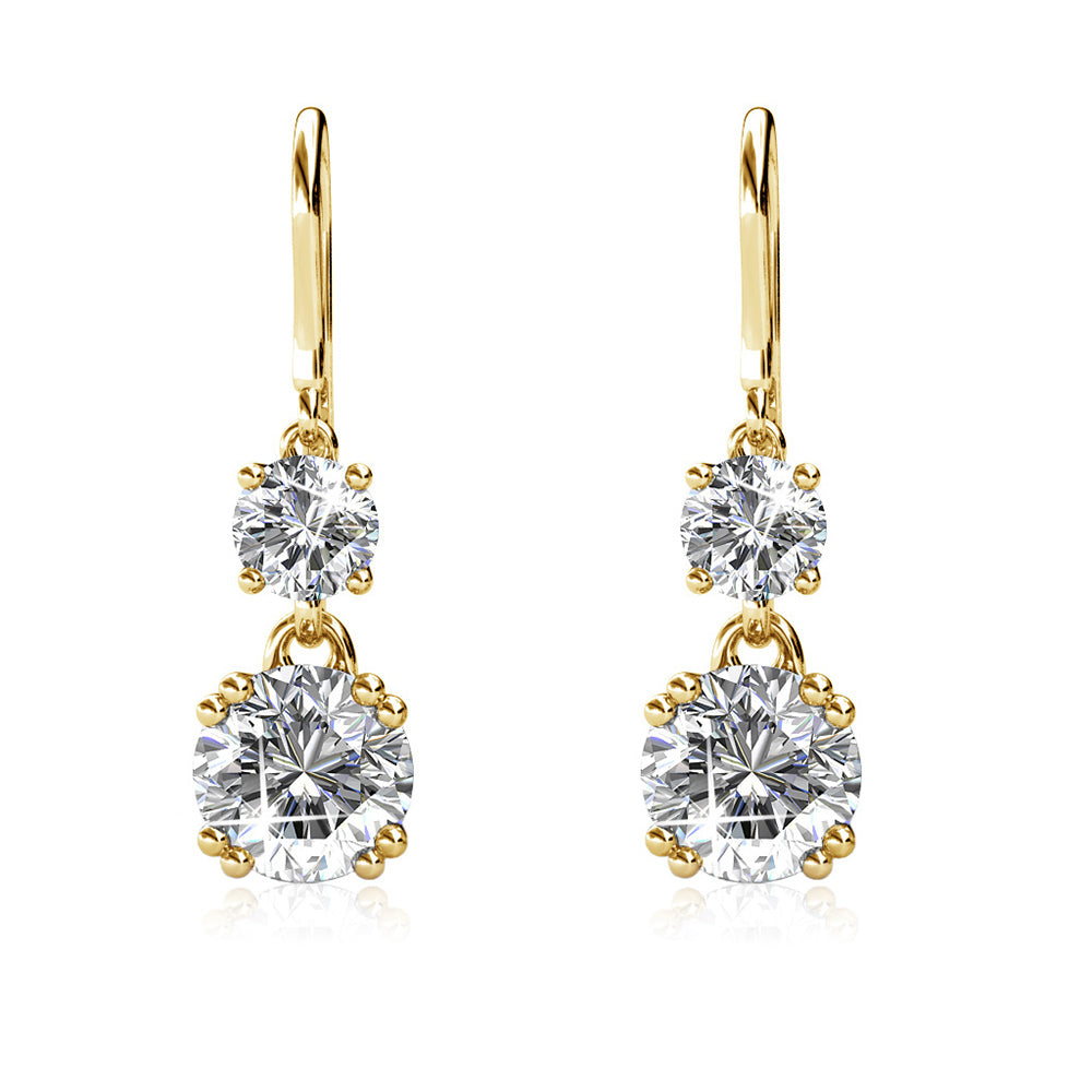 Kadence 18k 白金镀水晶吊坠耳环