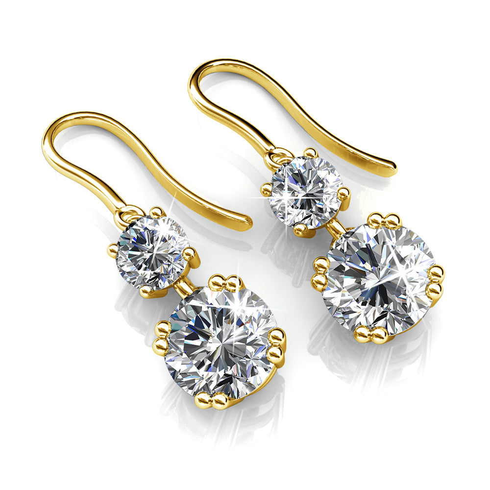 Kadence 18k 白金镀水晶吊坠耳环