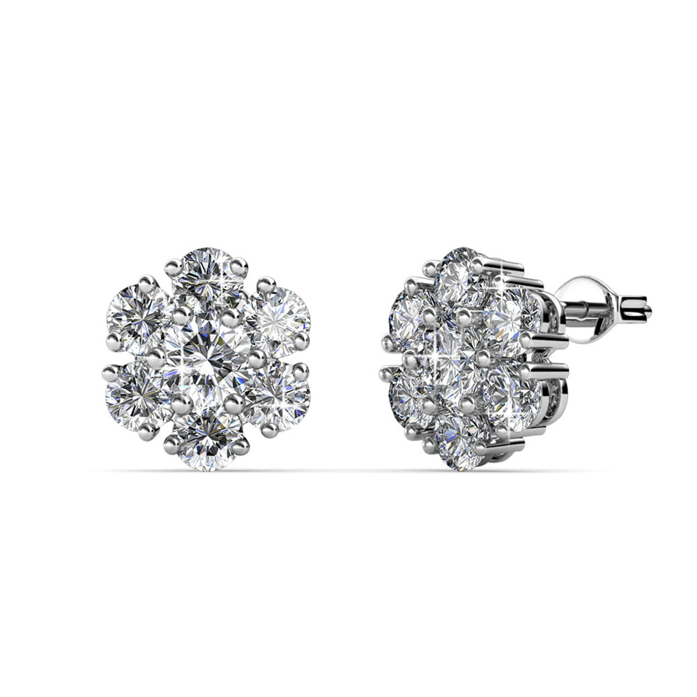 Maggie flower crystal stud earrings