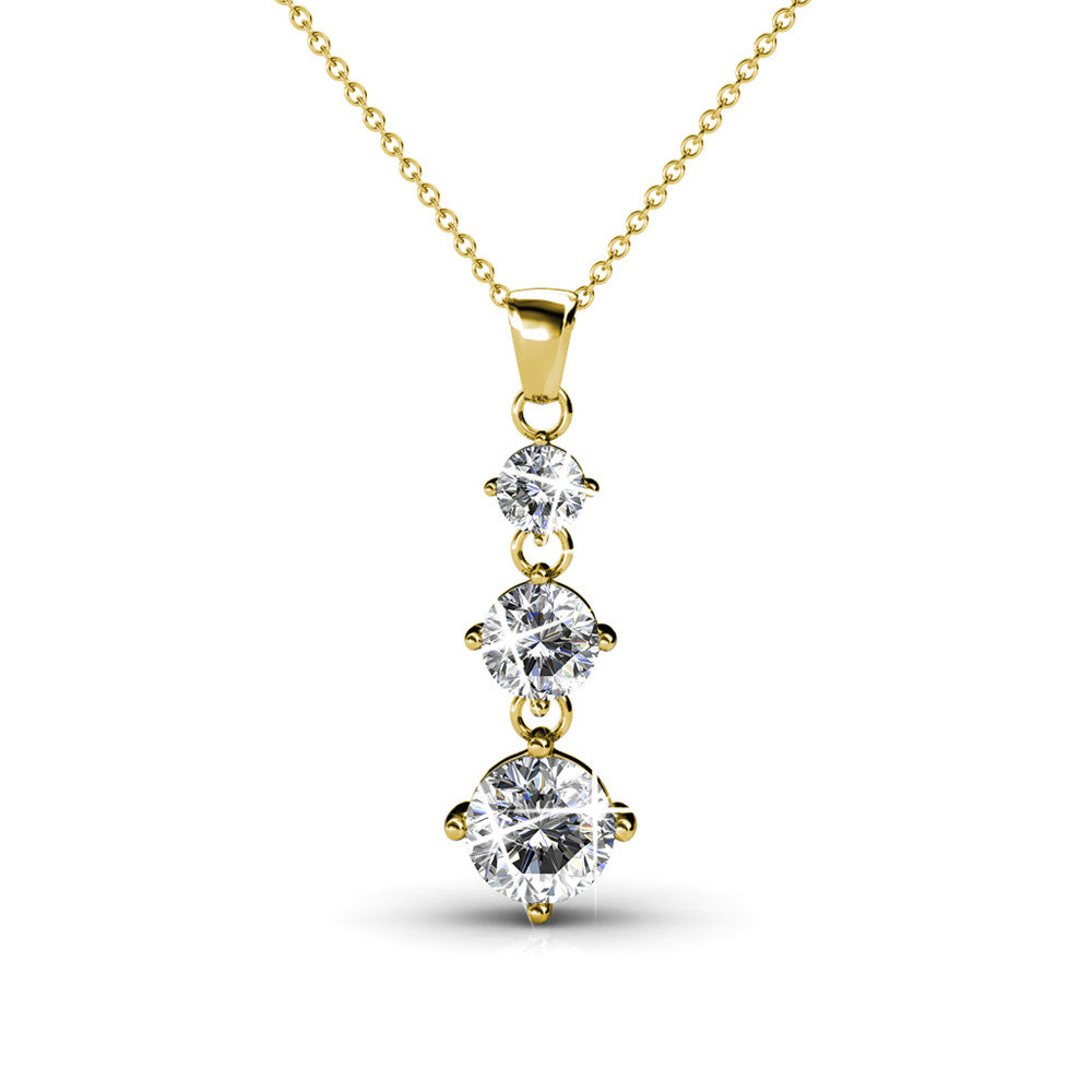 Delilah 18k White Gold Plated Drop Pendant Necklace with Crystals