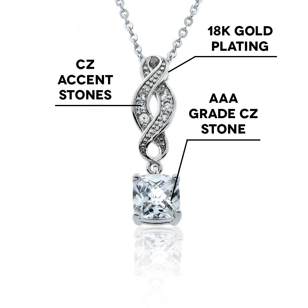 Iris "Noble" 18k White Gold CZ Infinity Necklace
