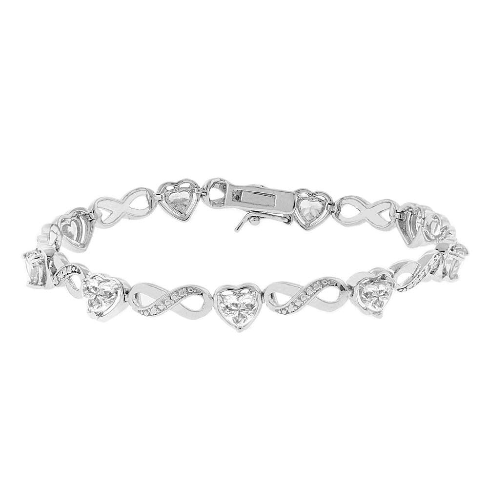 Jewelry, Bracelet, Tennis Bracelet - Amanda 18k Infinity Tennis Bracelet - Silver
