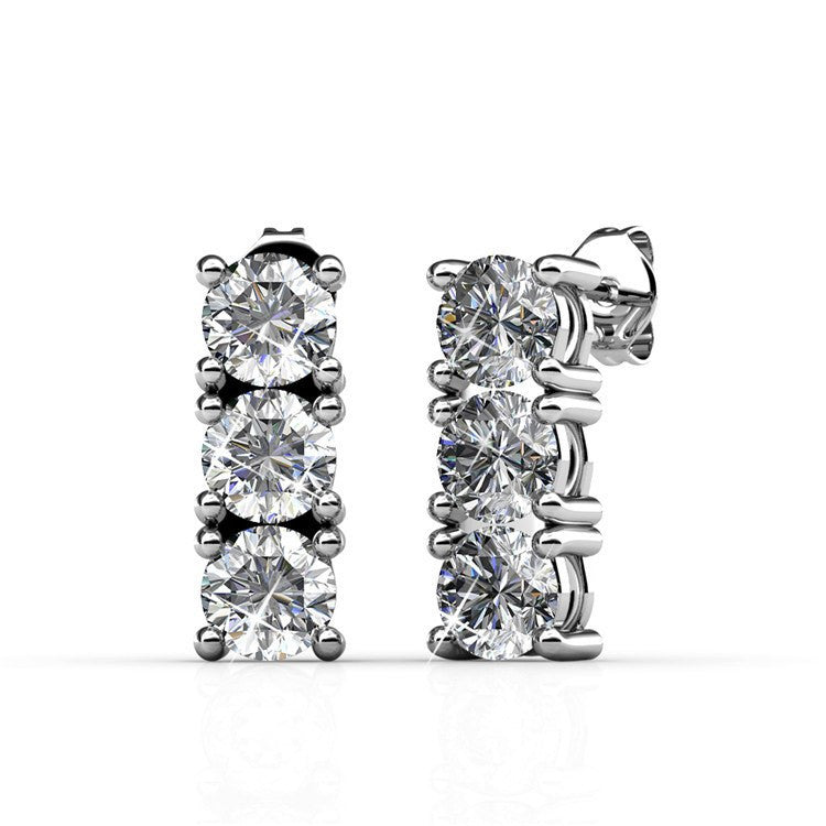 Jewelry, Earrings, Swarovski, Silver - Eliana “Revered” 18k White Gold Swarovski Earrings