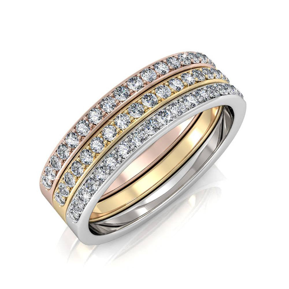 Jewelry, Rings, Swarovski, Silver, Rose Gold, Yellow Gold - Elizabeth “Faithful” 18k Gold Plated Swarovski Ring